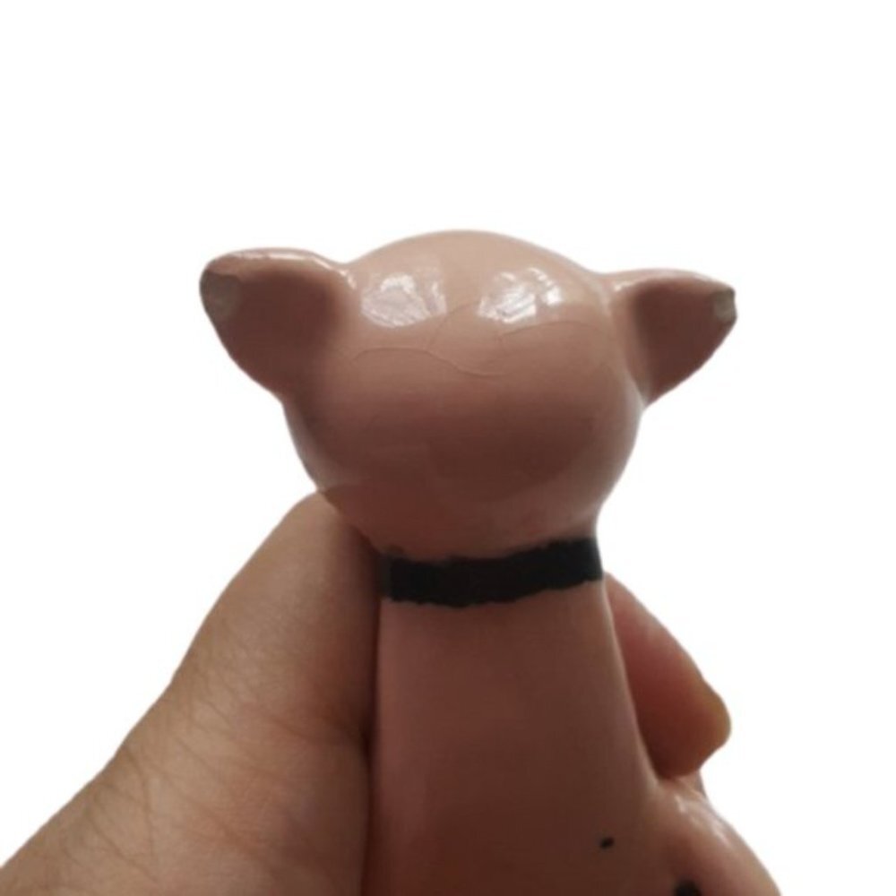2/$30 Cute Cat vintage ceramic figurine sassy pink blue eyed kitty - Picture 7 of 8